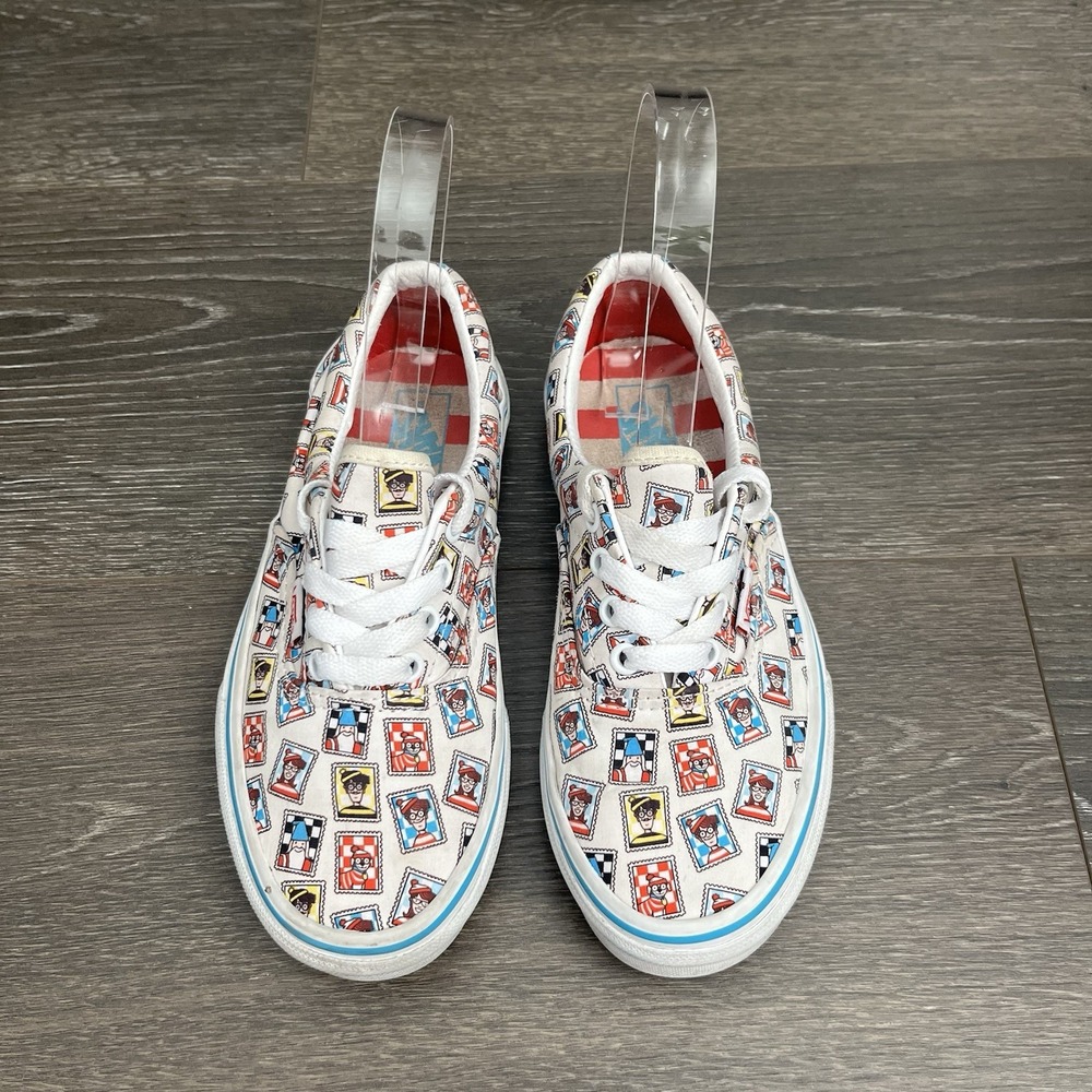 Vans Off The Wall Kid's Where's Waldo Postage Stamp Sneakers Shoes US Size 3‎